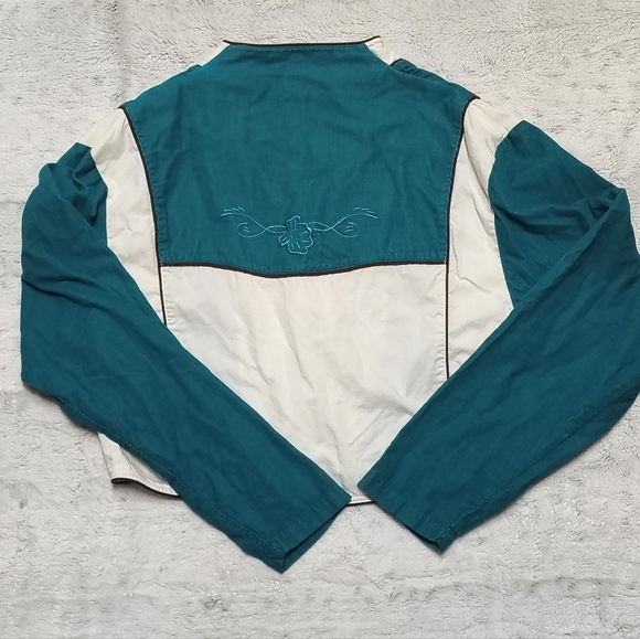 Vintage 80's 90's Wrangler Embroidered Button Up Riding Jacket Women's XL - Picture 10 of 13